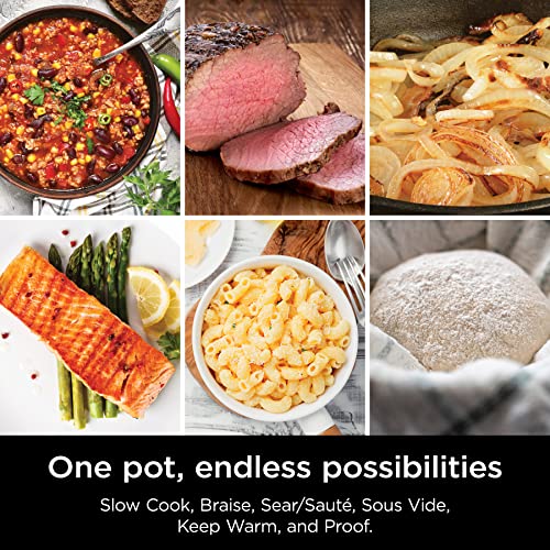 Ninja MC1010 Foodi PossibleCooker PLUS - Sous Vide & Proof 6-in-1 Multi-Cooker, with 8.5 Quarts, Slow Cooker, Dutch Oven & More, Glass Lid & Integrated Spoon, Nonstick, Oven Safe Pot to 500°F, Black Ninja