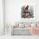 MOMDEDP Christmas Cardinal Diamond Painting Kits for Adults, 5D Light Diamond Art Painting by Numbers Kits, DIY Winter Diamond Dots Art Kits Full Round Drill Bird Diamond Paintings for Decor12x12 in MOMDEDP