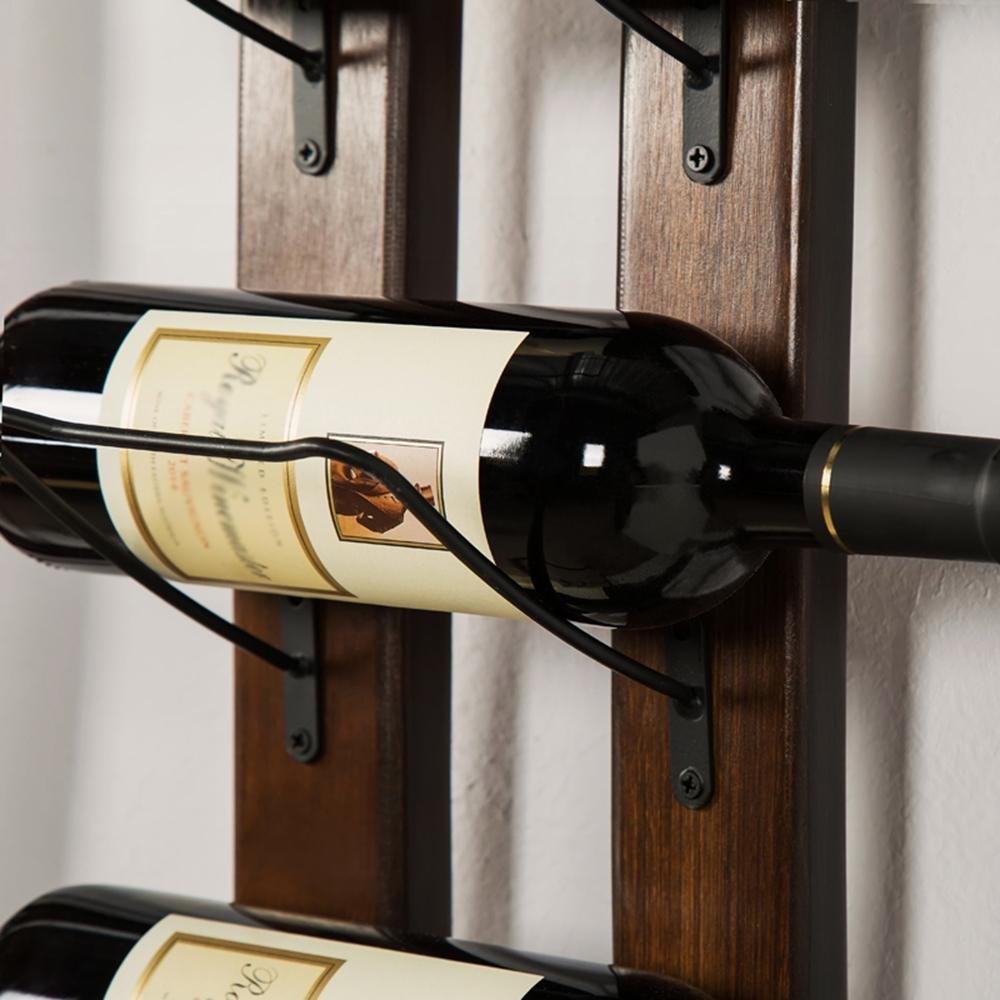 RONIXE Wall Mounted Wine Racks Rustic Barrel Stave Hanging Wine Bottle Holder Wooden Wall-Mounted Wine Rack Wine Shalf for Home Bar… - WoodArtSupply