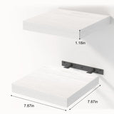 Fixwal Floating Shelves for Wall, Small White Shelves Wall Mounted Shelf for Bathroom, Living Room, Bedroom, Kitchen Decor (Set of 3, 8x8) Fixwal