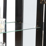 52" H Lighted Curio Cabinet, 3-Tier Glass Display Case with Adjustable Glass Shelves, Vintage China Cabinet with 1 Storage Drawers, Black Display Cabinet for Bedroom Living Room Office SRECELL