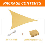 20' x 20' x 20' Triangle Sun Sail Shades Canopy UV Block Sun Shades Outdoor Patio Garden Backyard Pergola Shade Cover Sand OOTONAT