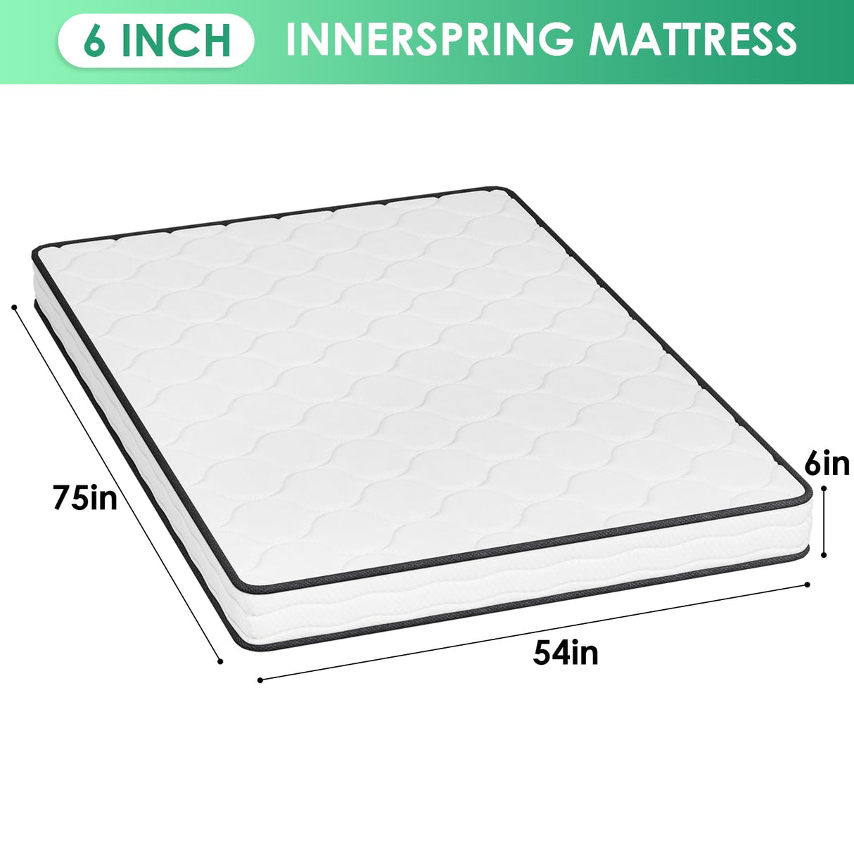 PayLessHere 6 Inch Hybrid Mattress with Innerspring and Foam/Fiberglass Free/Medium Firm Spring Mattress/Full Size Mattress in a Box/CertiPUR-US Certified/Cool Sleep Pressure Relief PayLessHere