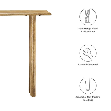 Modway Amistad 46" Solid Wood Modern Farmhouse Console Table in Oak Modway