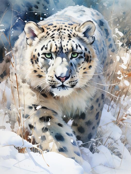 VAIIEYO 5D Diamond Art Kits for Adults Leopard, Diamond Painting Animal, Paint by Numbers Full Drill Round Rhinestone Craft Canvas for Home Wall Decor Gift 12x16 inch-23 VAIIEYO