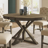 BSYEIO Wood Dining Table Extendable Round Dining Table for 4 to 6 Kitchen Table,Country Rustic Dinner Room Table Wood-42 (Only One Table) BSYEIO