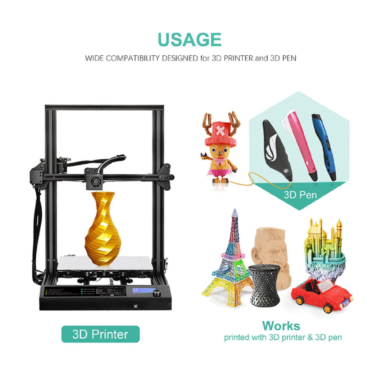 Everyglow 3D Printer Filament Luminous Filament Glow in Dark Filament 1.75mm Galaxy Blue 1kg Spool pla Filament Everyglow