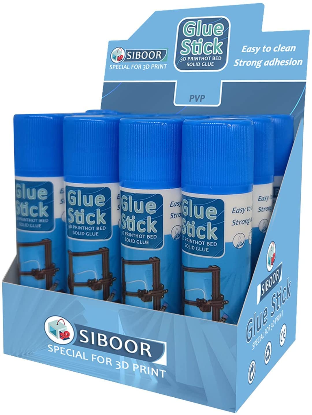 3D Printer Adhesive Glue All-in-One Anti-Warp PVP Solid Glue Stick for Hot or Cold Bed Build Surface (3pcs) Generic