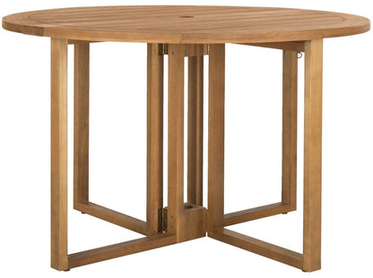 Safavieh PAT7036A Outdoor Collection Wales Teak Round 47.24" Dining Table - WoodArtSupply