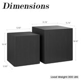 UNDUSLUY Nesting Coffee Table Set of 2, Modern Coffee Table and End Table Sets, Small Wooden Nesting Side Tables for Living Room Bedroom Apartment(Black) UNDUSLUY