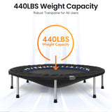 BCAN 48" Foldable Mini Trampoline Fitness Trampoline with Safety Pad, Rebounder Exercise Trampoline for Adults Indoor/Garden Workout, Max Load 440lbs, Black BCAN