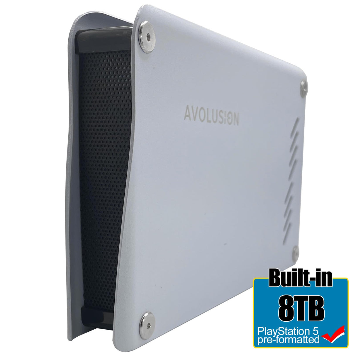Avolusion PRO-M5 Series 8TB USB 3.0 External Gaming Hard Drive for PS5 Game Console (White, Metal Case) - 2 Year Warranty (Renewed) Avolusion