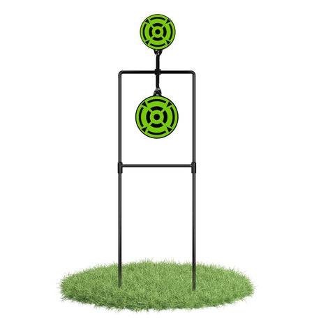 Ideagle Double Spinner Shooting Targets, 3/8" Thick Metal High Caliber Auto Reset Steel Target for Centerfire Handguns up to .44 Magnum Ideagle