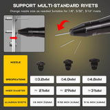 SUVIYA Cordless Rivet Gun Compatible with Dewalt 20V Max Battery(No Battery), Electric Rivet Gun Kit with a kitbox, Brushless Blind Riveter Tool Kit for 1/8", 5/32", 3/16" Rivets SUVIYA