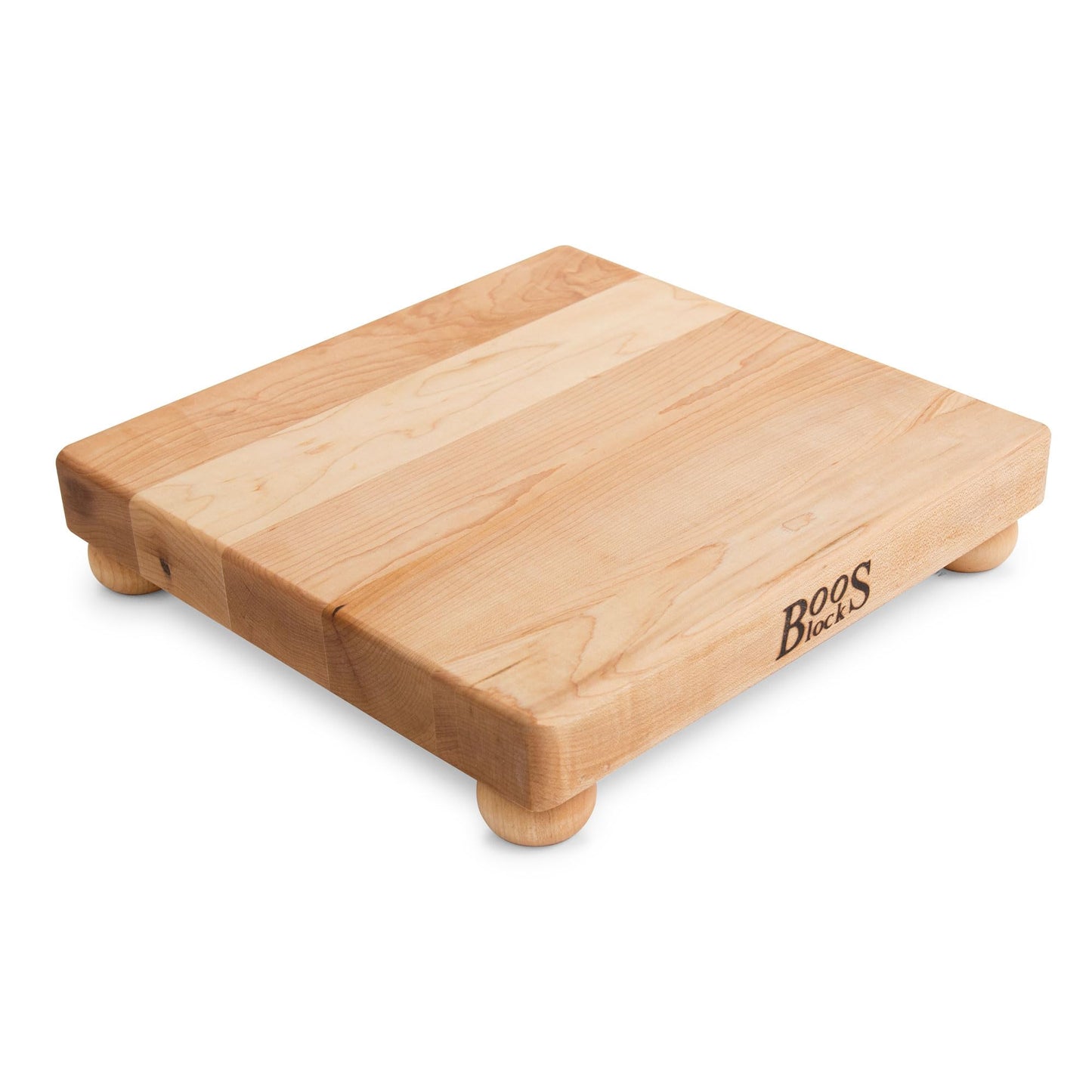 John Boos Boos Block B Series Square Wood Cutting Board with Feet, 1.5-Inch Thickness, 12" x 12" x 1 1/2", Maple