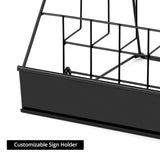 QWORK 4-Tiered Metal Book Display Stand – 18.4 x 16.6 x 14.5, Book Signing Wire Rack, Space-Saving Tabletop Cd Display Countertop Magazine Rack for Picture Literature Brochure Library Classroom QWORK