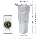 Notakia Galvanized Metal Vases Farmhouse French Flower Bucket Vases for Cut Flowers for Home Decor and Wedding Table Centerpiece Decorations (9.05in Silver 4Pcs) Notakia