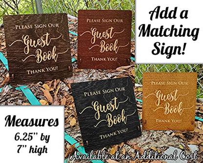 Wood Wedding Guest Book Personalized Wooden Rustic Charm Custom Engraved Bride and Groom Names Date Vintage Monogrammed Unique Bridal Gift Idea Guest - WoodArtSupply