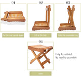 LOYPP Folding Bamboo Stool for Shower, Leg Shaving and Foot Rest, Natural Bamboo Folding Stool, Folding Bamboo Shower Seat, Fully Assembled, 12 Inch High LOYPP