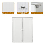 ALAPUR 27.6in Length Bathroom Cabinet Wall Mounted,Over Toilet Storage Cabinet with 2 Doors and Adjustable Shelves,Wood Medicine Cabinet for Bathroom, White ALAPUR