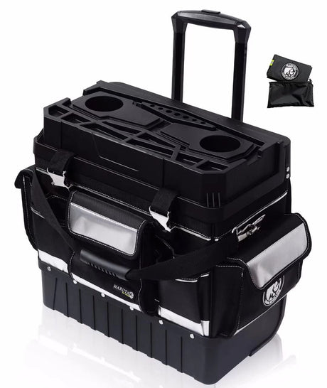 MARUTAI 18'' Rolling Tool Bag with Wheels, Tool Bags Organizer, with Telescopic Handle and Waterproof Cover, 330lbs Load Rated, Storage Manager Toolbox for Camping, Construction Sites MARUTAI TOOL STORAGE
