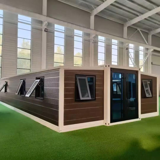 40FT Tiny House to Live in, Portable Prefab House with 2 Bedrooms,1 Fully Equipped Bathroom and Kitchen, Prefabricated Container House for Adult Living, Foldable Mobile Home with Steel Frame (40 Ft)