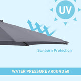 Caprihom 15ft Large Patio Umbrella, Double Sided Extra Large Umbrella with Base, Rectangular Patio Umbrella Double-Sided Umbrella for Yard Lawn Garden,Grey Caprihom