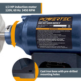 POWERTEC 6-Inch Bench Buffer Jewelry Polisher - Includes 5PCs 80Ply Buffing Wheels + 3PCs Polishing Compound Set | Benchtop Buffing Machine for Metal, Jewelry, Knives, Wood, Jade, and Plastic (BF601D) POWERTEC
