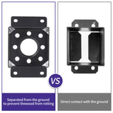 Nrspp 4x4 Post Base 4 Pcs,（Inner Size3.5"x3.5"）Wood Fence Pergola Post Bracket , Black Powder Coated Post Anchor,Deck Post Base Support Base Plate Pergola Brackets Fence Kit Nrspp