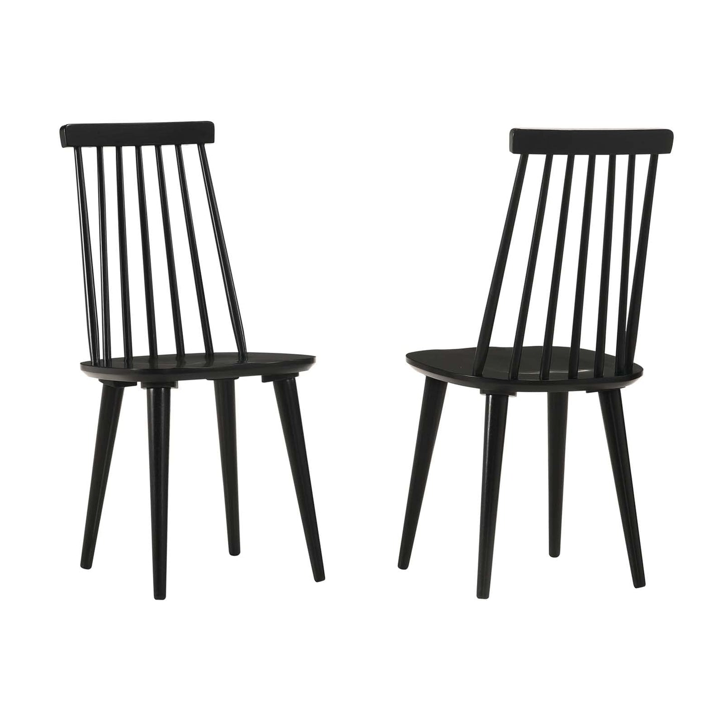 DUHOME Dining Chairs Set of 2 Wood Dining Room Chair Black Spindle Side Kitchen Room Country Farmhouse Chairs Black - WoodArtSupply