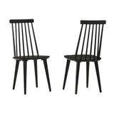 DUHOME Dining Chairs Set of 2 Wood Dining Room Chair Black Spindle Side Kitchen Room Country Farmhouse Chairs Black DUHOME