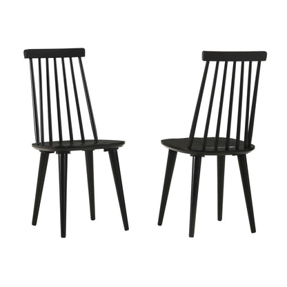 DUHOME Dining Chairs Set of 2 Wood Dining Room Chair Black Spindle Side Kitchen Room Country Farmhouse Chairs Black - WoodArtSupply