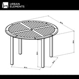 Urban Elements Nature 5-Piece Wood Patio Furniture Set | Teak Finish 100% FSC Eucalyptus | Backyard Furniture, Outside Table and Chairs, Round Outdoor Dining Set for 4, Patio Dining Set for 4 (Black) Urban Elements