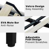 Fastroby King Size Bed Frame with Adjustable Headboard and 2 Storage Drawers, Upholstered Bed Frame King with RGB LED Light and Charging Station, Easy Assembly, No Box Spring Needed, Off White Fastroby