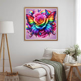 MOMDEDP Butterfly Diamond Art Kits for Adults Beginners, Flower Diamond Painting Kits for Adults, DIY 5D Butterfly Flower Gem Art, Flower Butterfly Diamond Dots for Adults for Home Decor 12x12 inch MOMDEDP