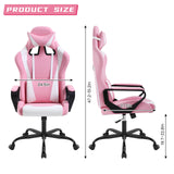Massage Gaming Chair High Back Office Desk Chair with Lumbar Support, Arms, and Headrest - Heavy Duty Ergonomic Racing Style Swivel Computer Chair RROCOSIA