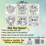 Owl Coloring Book: Explore 50 Fun Facts and Cute Owls Activity Book for Children, Creative Kids Aged 4-8, Ideal for Educational Play and Family Bonding Majosta