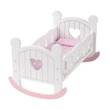 ROBUD Baby Doll Crib Wooden Doll Cradle with Bedding Doll Rocking Cradle 18inch Doll Furniture Doll Bed Fits for 18inch American Girl Dolls ROBUD