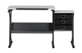 SD Studio Designs 2 Piece Eclipse Ultra Center/Drawing Table with Stool, Angle Adjustable Top, Storage Shelves, and Drawers SD STUDIO DESIGNS