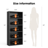 Sweetcrispy Industrial 5 Shelf Bookcase - Large 53 Inch Tall Floor Standing Open Bookshelf for Home Office, Living Room, and Bedroom Storage, Classic Black Sweetcrispy