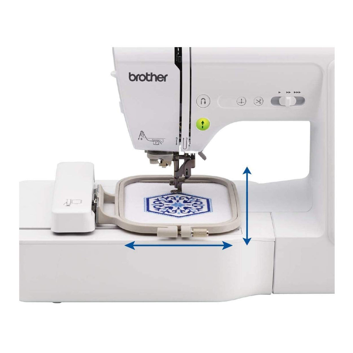 Brother SE600 Sewing and Embroidery Machine, 80 Designs, 103 Built-In Stitches, Computerized, 4" x 4" Hoop Area, 3.2" LCD Touchscreen Display, 7 Included Feet Brother