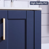 Wenore Home 24 Inch Bathroom Vanity with Sink, Blue Bathroom Vanity Sink Set, Modern Bathroom Sink Cabinet Combo, Small Bath Vanity with White Three Hole Ceramic Sink Wenore Home