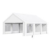PHI VILLA 20'x16' Outdoor Heavy Duty Party Tent Large Commercial Canopy Wedding Event Shelter with Removable Sidewalls & 3 Storage Bags for Patio Outdoor Garden Events, White PHI VILLA