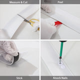 Gaahing Garage Door Top and Sides Seal Strip, Universal Weather Stripping, Self-Adhesive Weatherproofing Molding Trim with 40 Sets of Screws (White, 32.8 FT) Gaahing