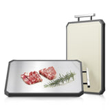 SNOWCLAD Stainless Steel Cutting Board,Double Sided Steel Cutting Board for kitchen,Stainless Steel/Wheat straw pp Large Cutting Board for meat,Dishwasher Safe,non toxic Chopping Board,16 * 11 Inch KLAPOLA
