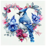 PFFNGPEN Diamond Painting Kits for Adults, 5D DIY Blue Bird Diamond Art Kits for Beginners, Full Drill Round Diamond Art for Home Wall Decor, Wreath, 12x12 inch PFFNGPEN