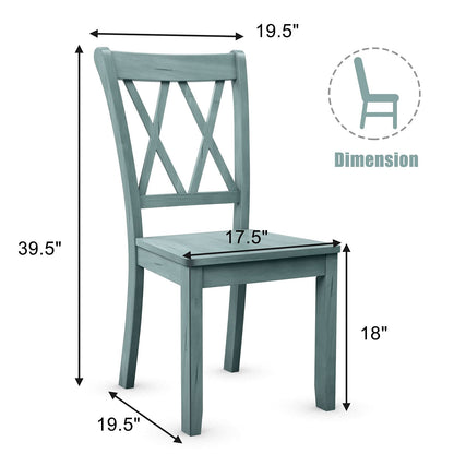 Giantex Set of 2 Dining Chairs, Rubber Wood Dining Room Chair, Farmhouse Dining Side Chairs, Max Load 400 Lbs, Wooden Kitchen Chairs for Home Kitchen, Dining Room - WoodArtSupply