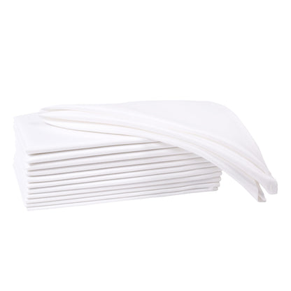 Cloth Dinner Napkins with Hemmed Edges 18x18 Inches Washable - 100% Polyester Soft & Comfortable Reusable Napkins for Weddings, Parties or Daily Use (Set of 4, White)