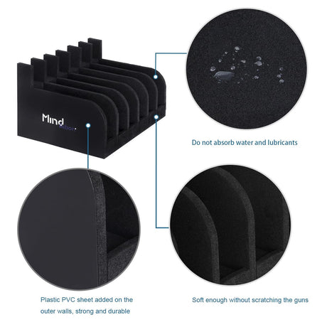 Mind and Action Foam Pistol Rack Handgun Holder for Gun Safe Gun Cabinet Accessories, Customized Gun Storage from 1 up to 6 Firearms MIND&ACTION