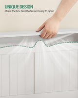 Hzuaneri 43.3" Storage Chest, Extra Large Storage Trunk with 2 Safety Hinges, Lift-Top Bench Box, Wooden Chest Organizer, Shoe Bench for Entryway, Bedroom, Living Room, White SB25503X Hzuaneri